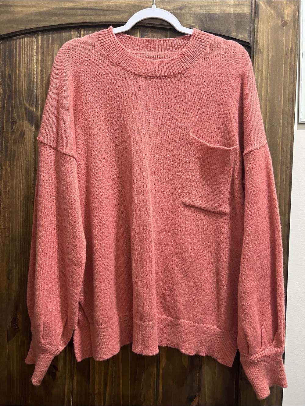 Cozy Oversized Women's Sweater - Coral Pink